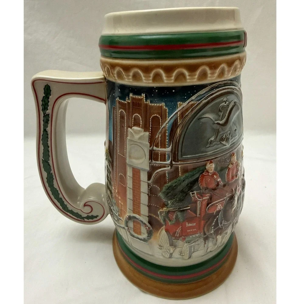 Vintage 1997 Budweiser Holiday Beer‎ Stein Home For The Holidays CS313 With Box